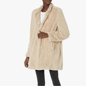 Kenneth Cole Beige Faux Fur Teddy Jacket